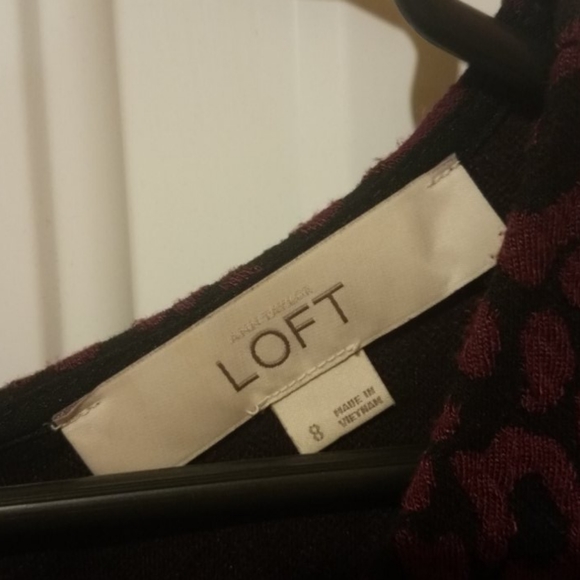 Ann Taylor Loft size 8 maroon dress - Picture 4 of 6